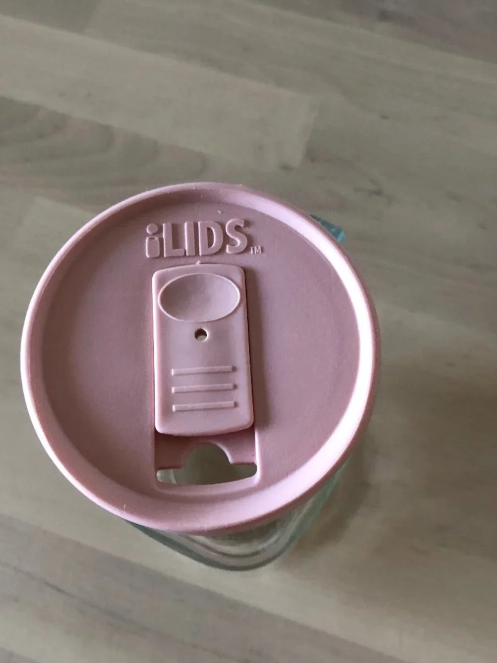 Glass Thumbler Jar with Handle for Smoozies, Coffee ect. - Pink Slider Lid